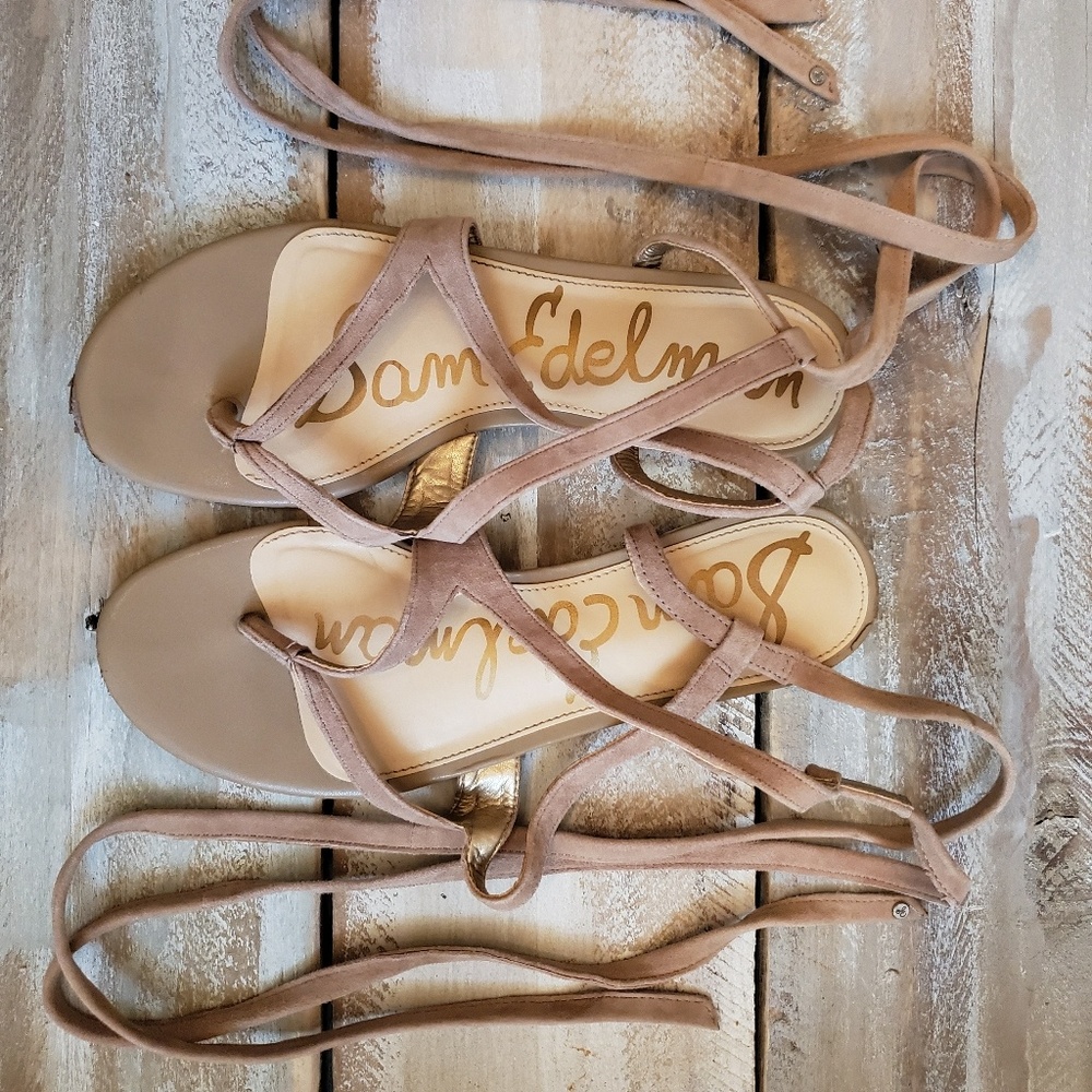 Sam Edelman beige suede gladiator sandals